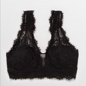 Aerie Eyelash Lace Plunge Bralette XS (2 pieces)